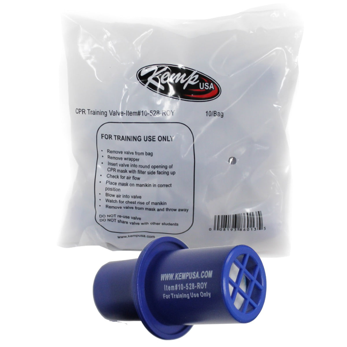 Kemp USA CPR Training Valves Royal Blue