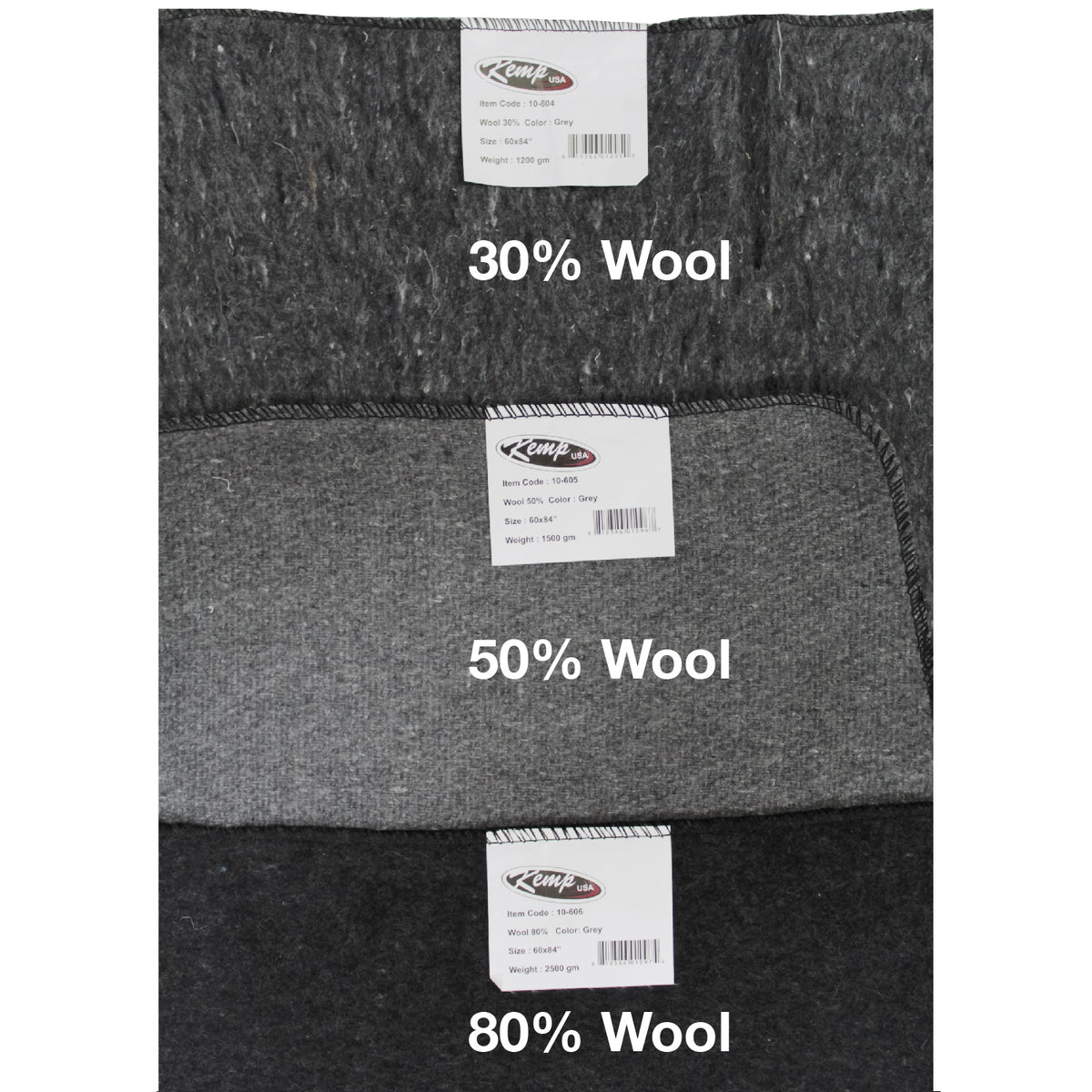 Kemp USA 80% Wool Fire-Resistant Blanket, Olive Green (Available Summer 2025)