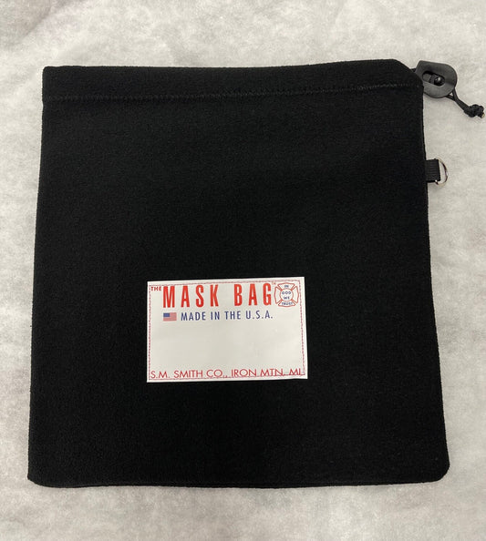 Premium SCBA Mask Bag, Heavy Fleece Black, Quick-Access Firefighter Gear Pouch