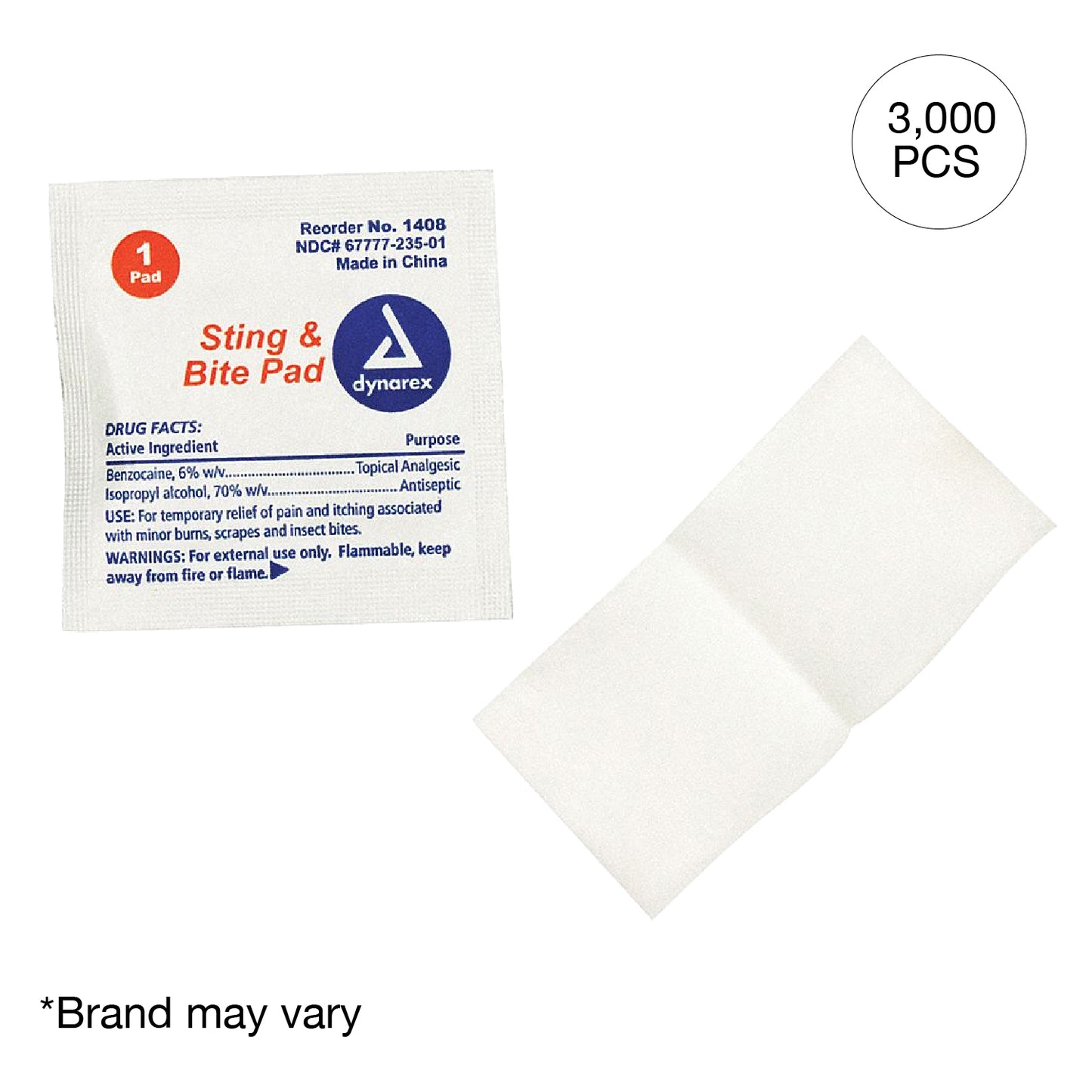 Kemp USA Insect Bite Pads (3,000 pcs) EMS First Aid Equipment