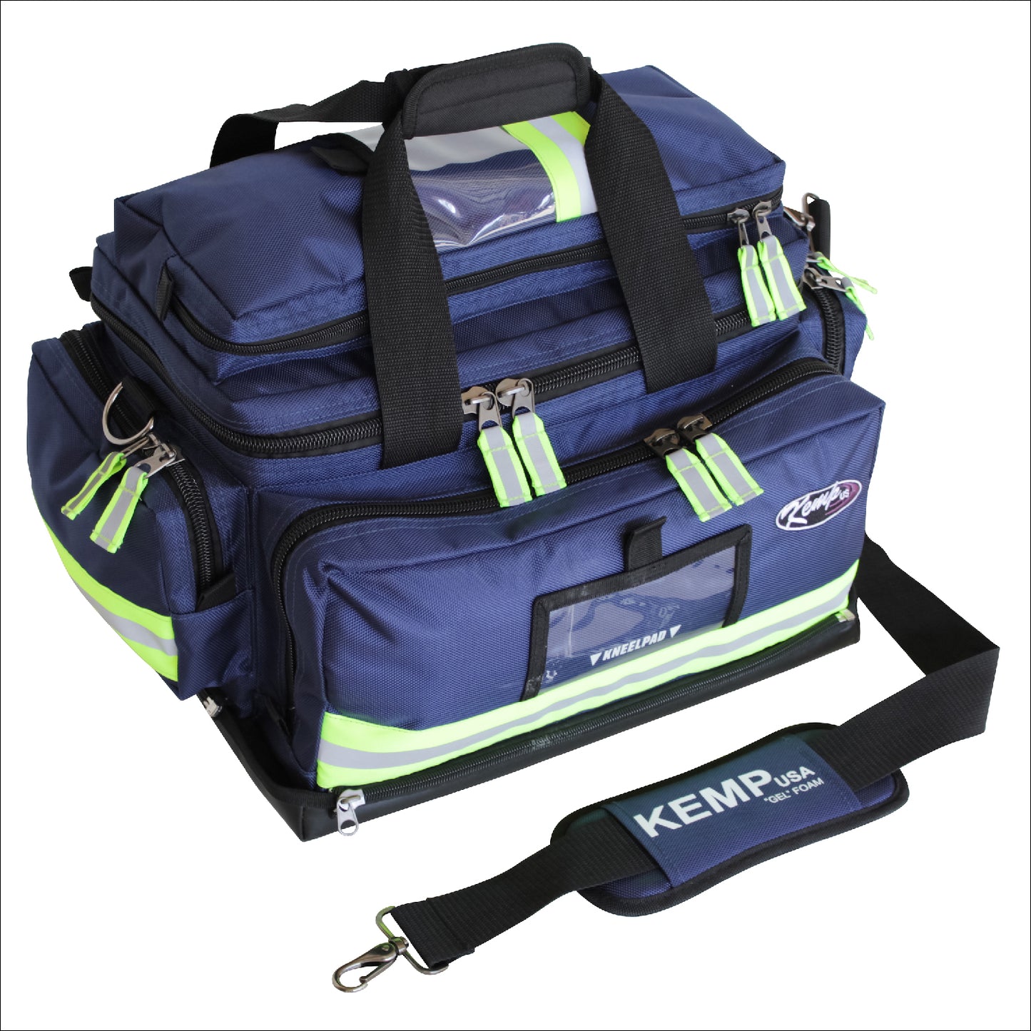 Kemp USA Premium Large Professional Trauma Bag, Navy Blue EMS First Aid Equipment