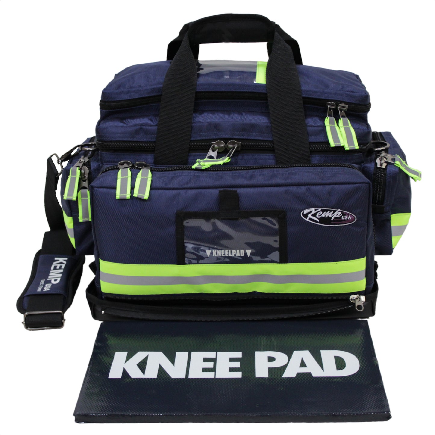Kemp USA Premium Large Professional Trauma Bag, Navy Blue EMS First Aid Equipment