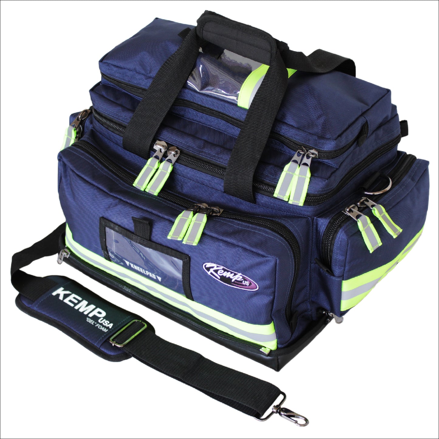 Kemp USA Premium Large Professional Trauma Bag, Navy Blue EMS First Aid Equipment
