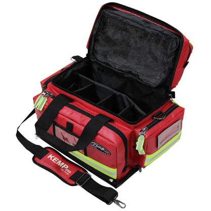 Kemp USA Tarpaulin Fluid Resistant Large Professional Trauma Bag, Red