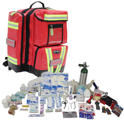Kemp USA Tarpaulin Fluid-Resistant Ultimate EMS Packpack, Red