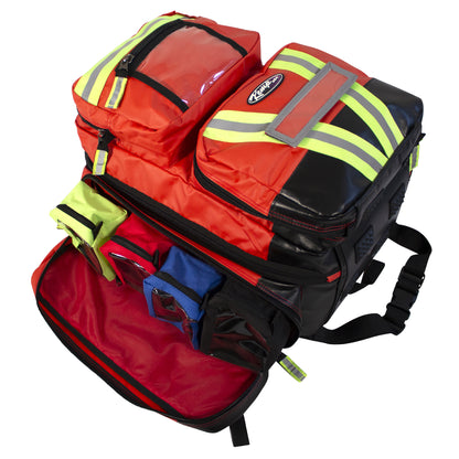 Kemp USA Tarpaulin Fluid-Resistant Ultimate EMS Packpack, Red
