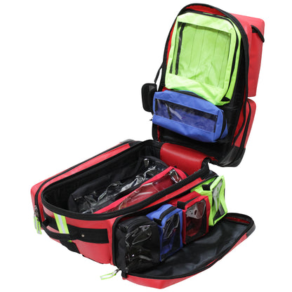 Kemp USA Tarpaulin Fluid-Resistant Ultimate EMS Packpack, Red