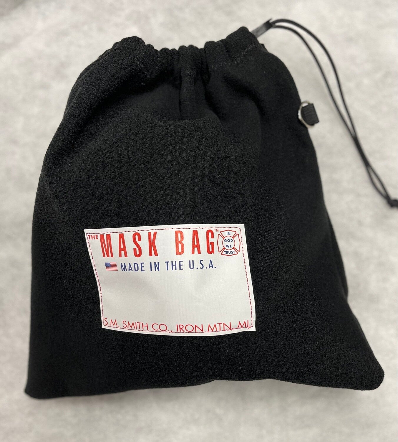 Premium SCBA Mask Bag, Heavy Fleece Black, Quick-Access Firefighter Gear Pouch