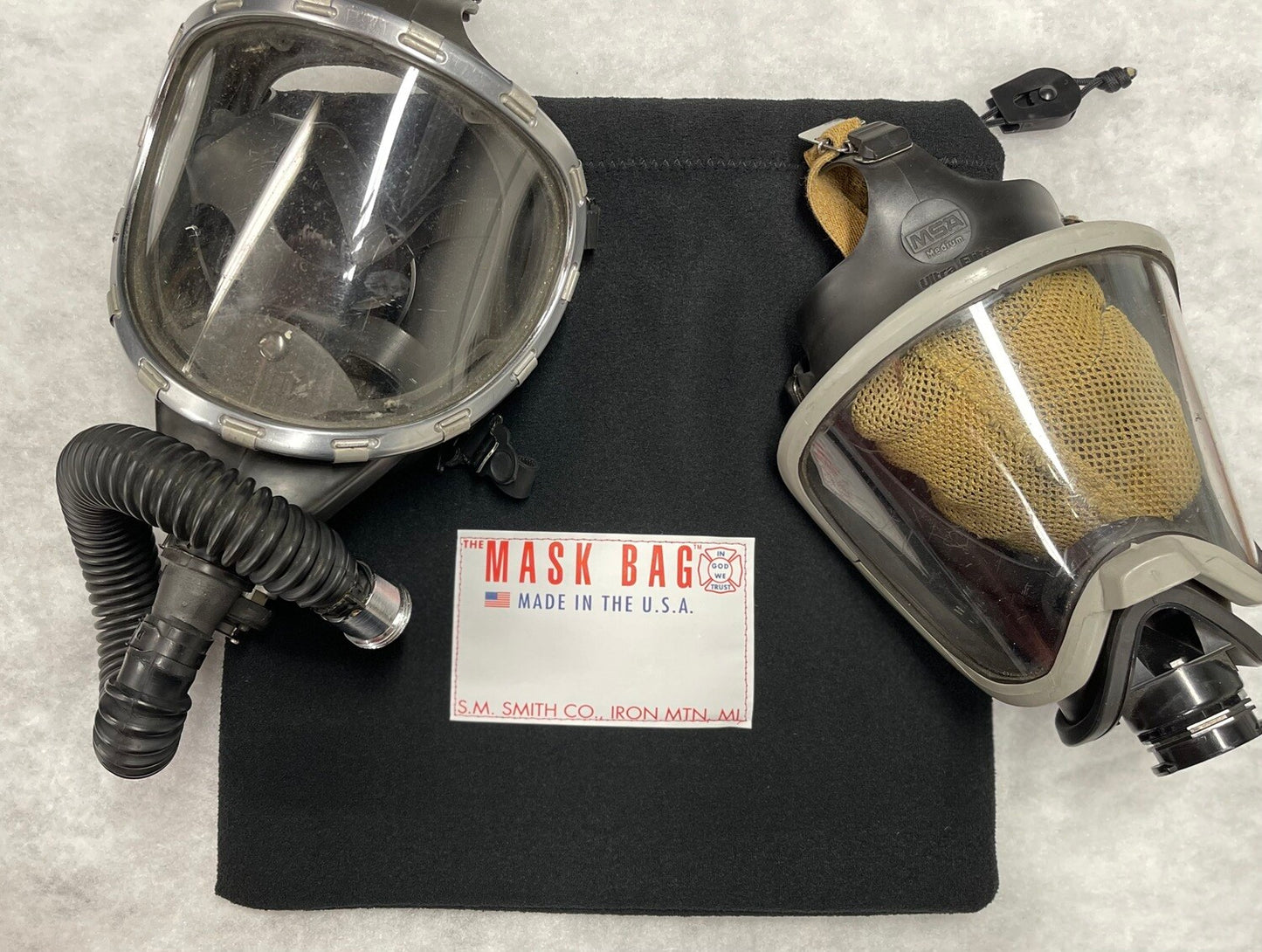 Premium SCBA Mask Bag, Heavy Fleece Black, Quick-Access Firefighter Gear Pouch