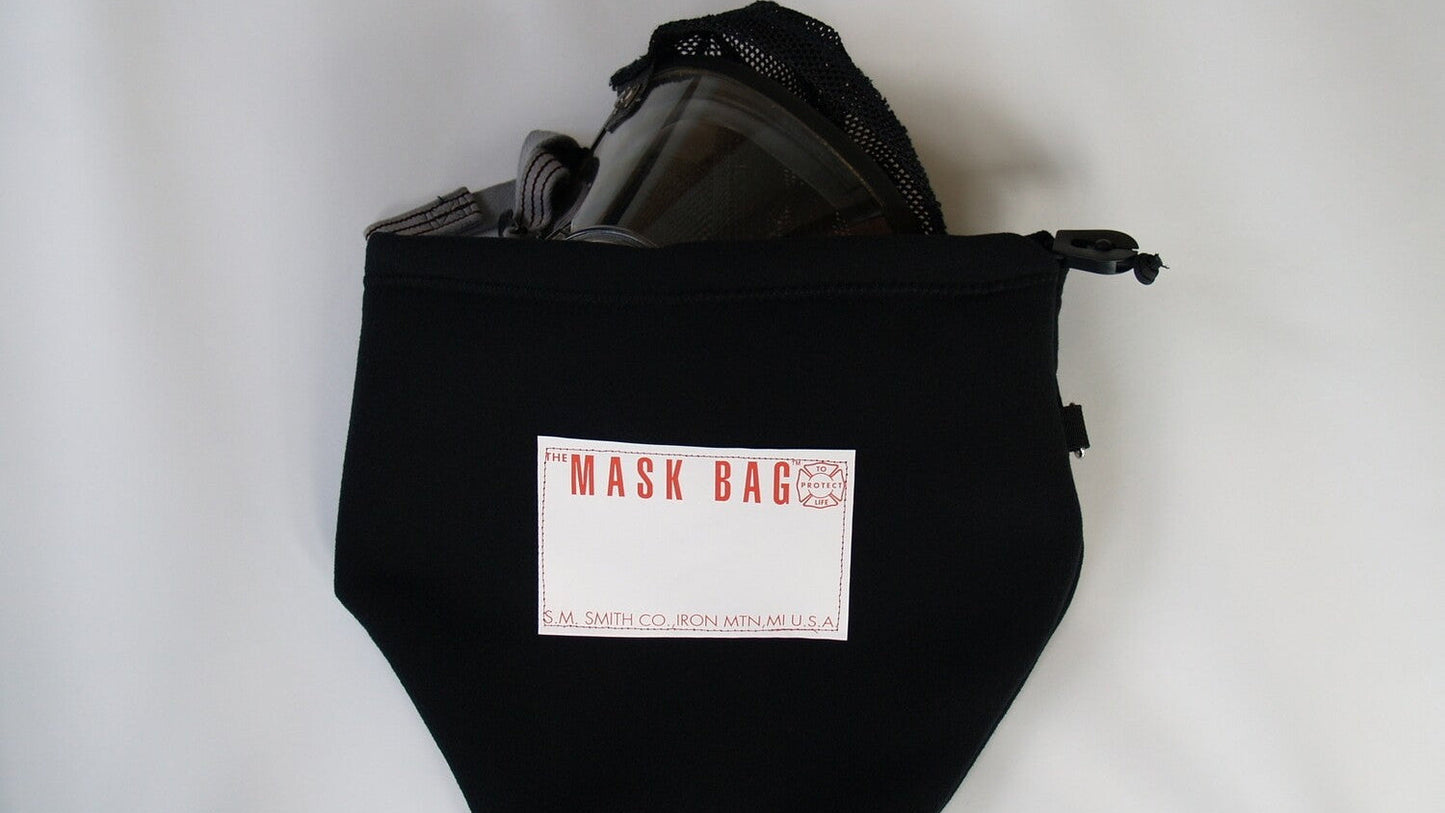 Premium Heavy Fleece SCBA Mask Bag MB3-100 with Drawcord, Firefighter Face Mask Protection