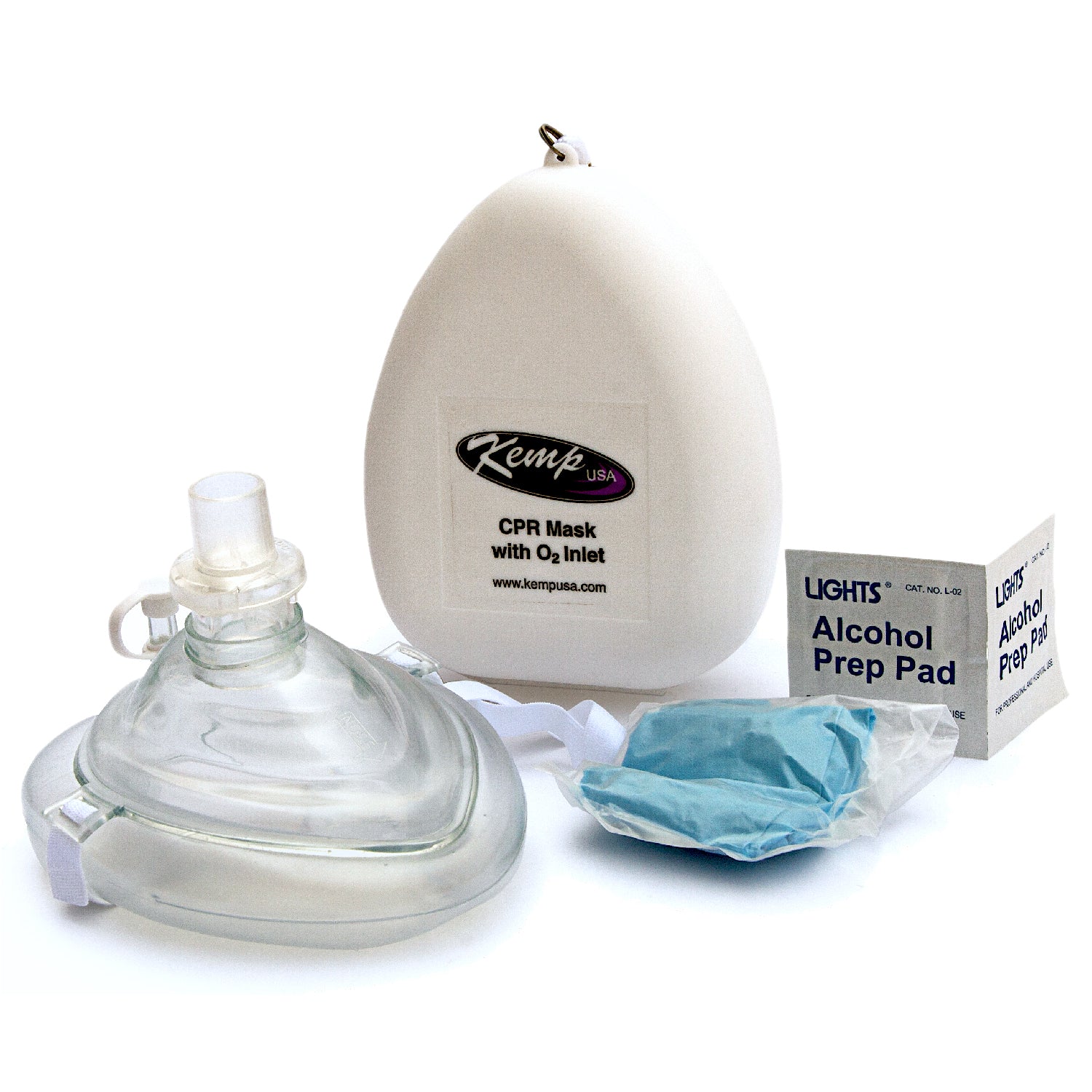 Kemp USA CPR Mask with O2 Inlet with 1-Color Custom Logo EMS First Aid Equipment
