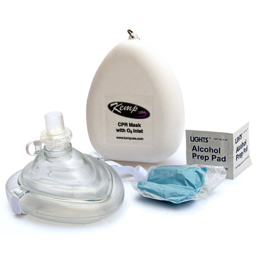 Kemp USA CPR Mask with O2 Inlet with 1-Color Custom Logo EMS First Aid Equipment