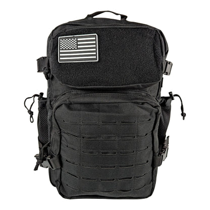 Kemp USA Small Assault / Tactical Backpack for Military Army, Black EMS First Aid Equipment