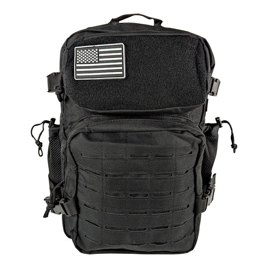 Kemp USA Small Assault / Tactical Backpack for Military Army, Black EMS First Aid Equipment