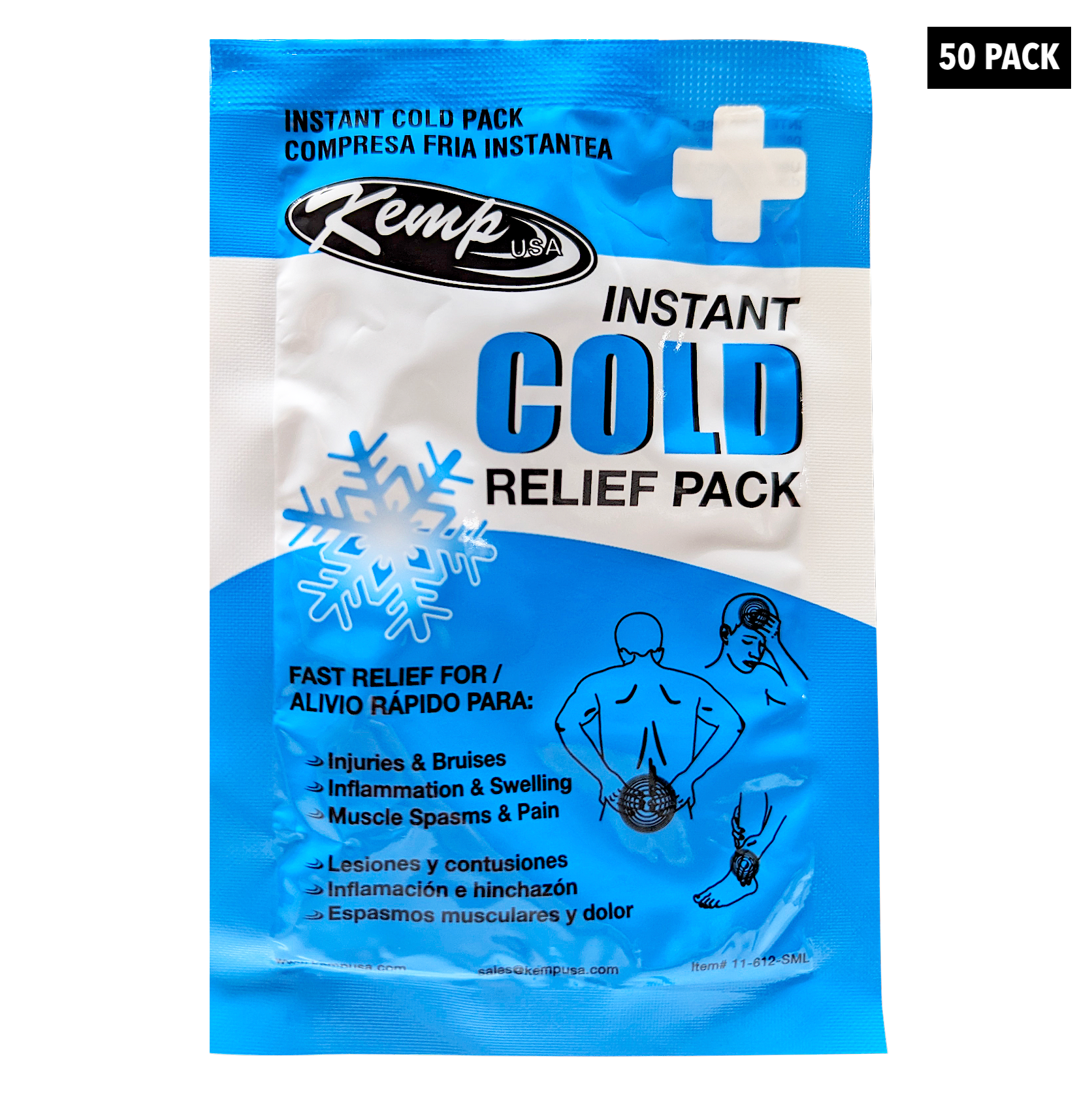 Kemp USA Instant Cold Ice Packs Small 4x6" (50 pcs) EMS First Aid Equipment
