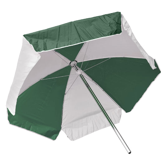Kemp USA 6' Vinyl Fabric Umbrella, Green / White EMS First Aid Equipment