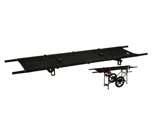 Kemp USA Deluxe Bi-Fold Litter Stretcher, Black EMS First Aid Equipment