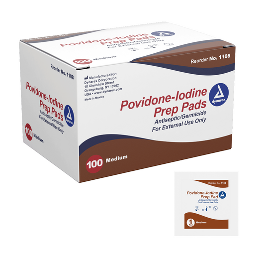 Kemp USA Povidone Iodine Prep Pad, Medium (1,000 pcs) EMS First Aid Equipment