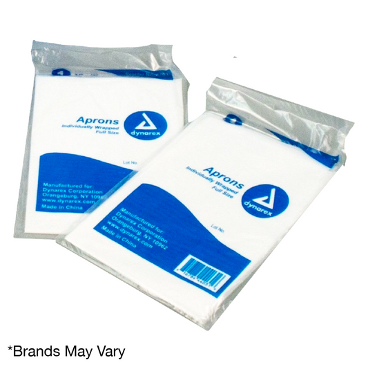 Kemp USA Disposable Poly Aprons, Chest-Knee Coverage (100 pcs) EMS First Aid Equipment