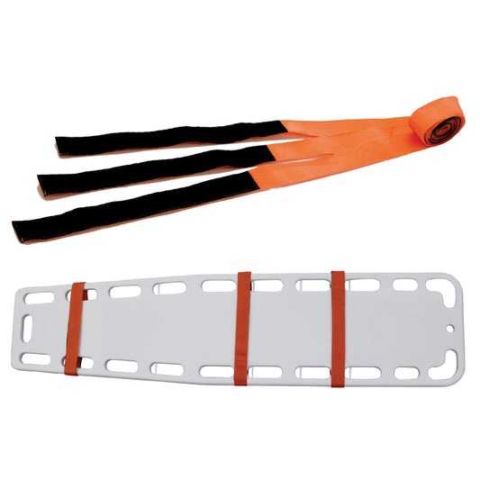 Kemp USA Hook & Loop Spineboard Straps, Orange (Set of 3) EMS First Aid Equipment