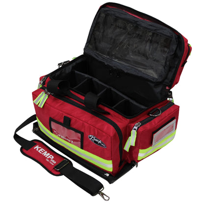 Kemp USA Premium Large Professional Trauma Bag, Red EMS First Aid Equipment