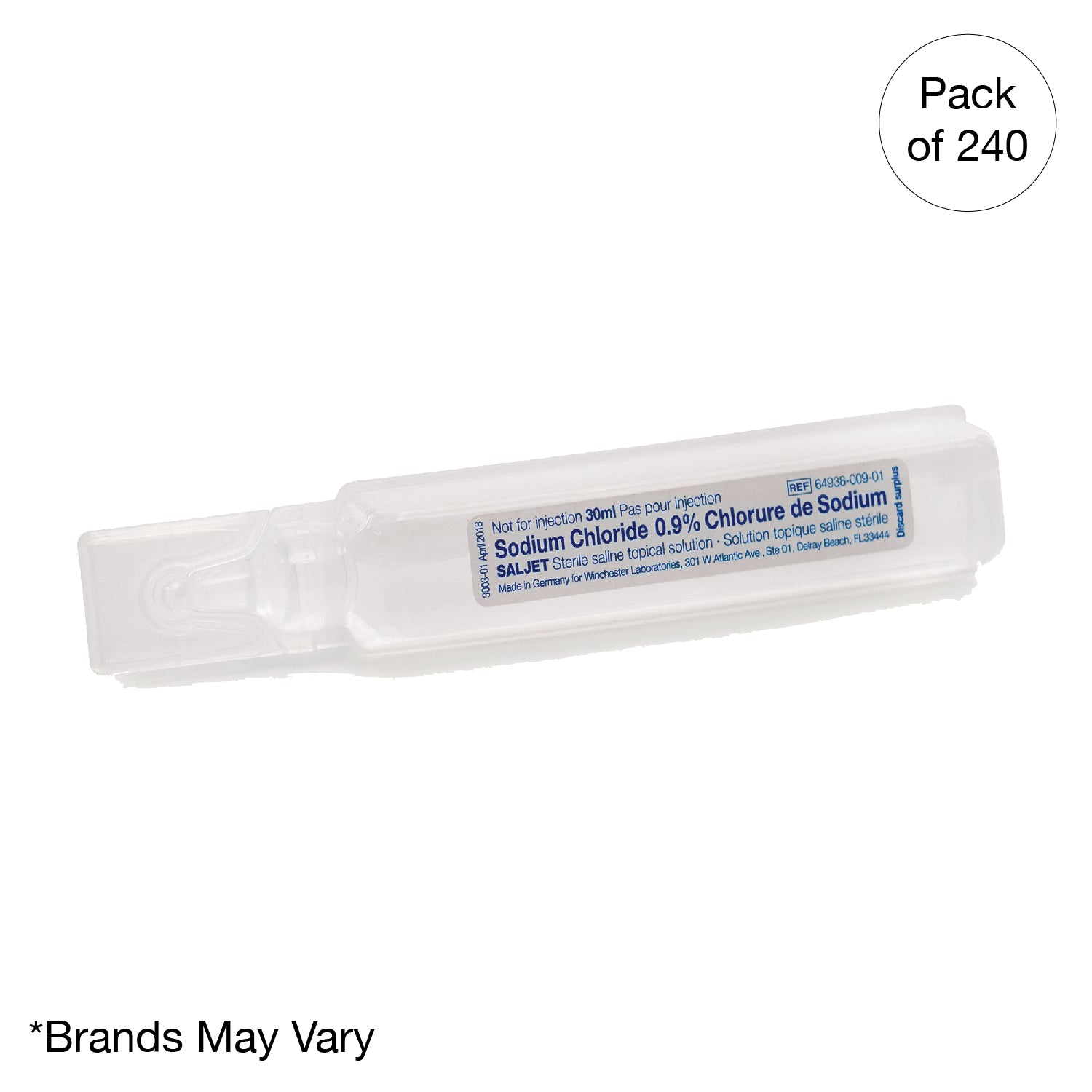 Kemp USA Saljet Topical Sterile Saline Rinse, 1oz (30mL) EMS First Aid Equipment