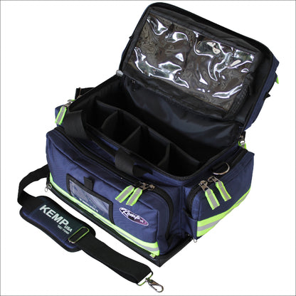 Kemp USA Premium Large Professional Trauma Bag, Navy Blue EMS First Aid Equipment