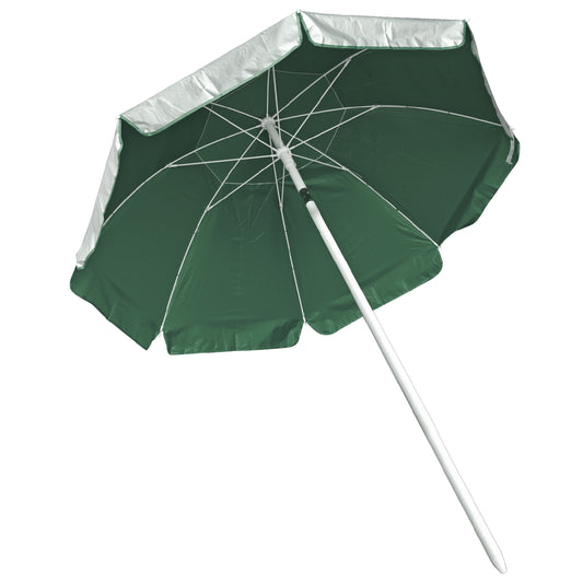 Kemp USA 5.5' Wind Umbrella, Silver / Pine Green EMS First Aid Equipment