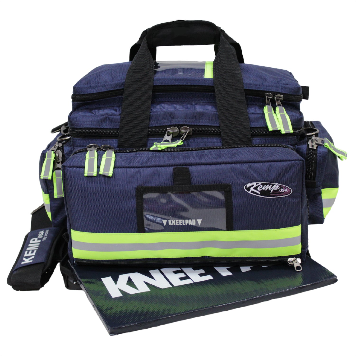 Kemp USA Premium Large Professional Trauma Bag, Navy Blue EMS First Aid Equipment