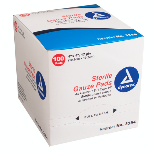 Kemp USA Gauze Pads, 4x4", Sterile (1,200 pcs) EMS First Aid Equipment