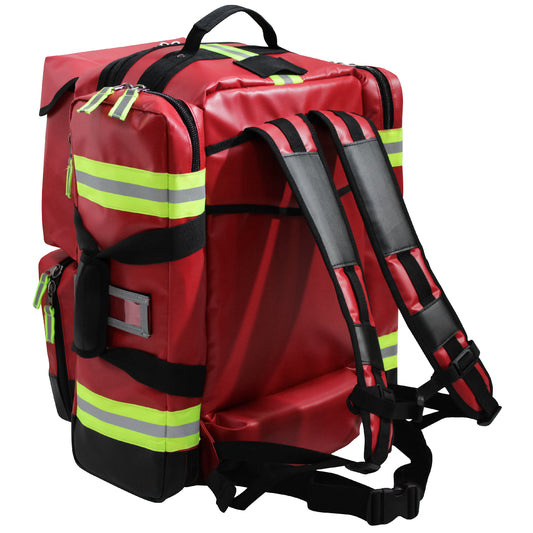 Kemp USA Tarpaulin Fluid-Resistant Ultimate EMS Packpack, Red EMS First Aid Equipment