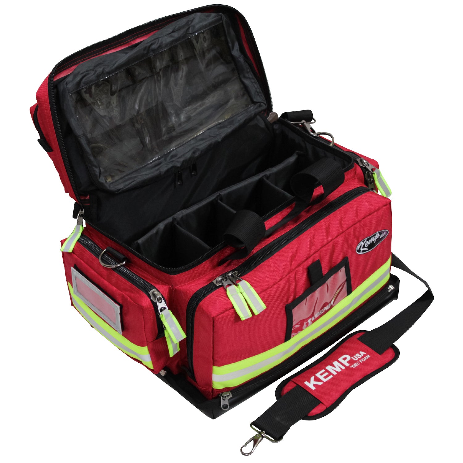 Kemp USA Premium Large Professional Trauma Bag, Red EMS First Aid Equipment