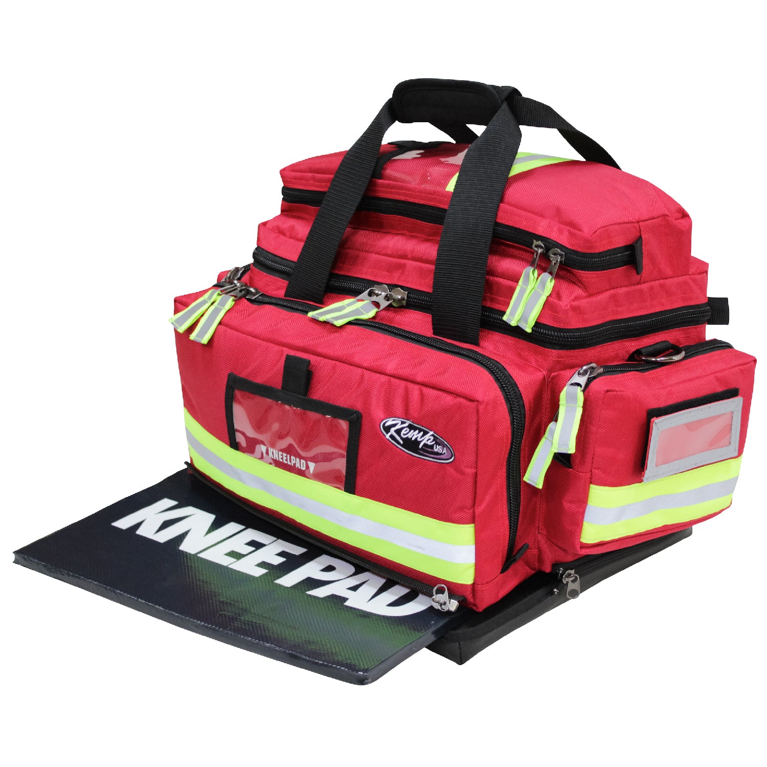 Kemp USA Premium Large Professional Trauma Bag, Red EMS First Aid Equipment