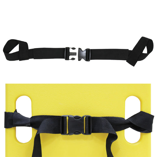 Kemp USA Two Piece Spineboard Strap with Plastic Buckle, Black EMS First Aid Equipment