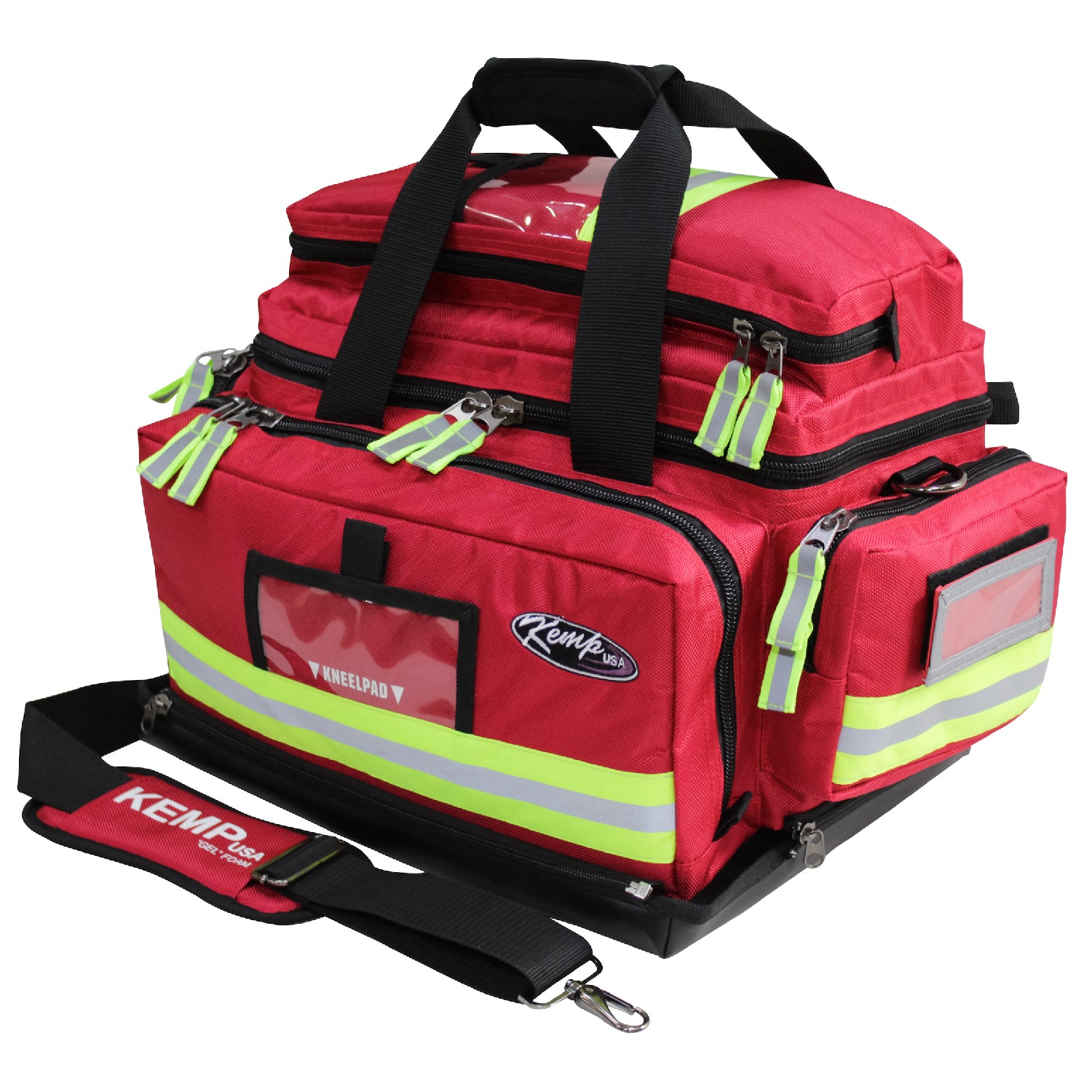 Kemp USA Premium Large Professional Trauma Bag, Red EMS First Aid Equipment