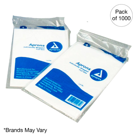 Kemp USA Disposable Poly Aprons, Chest-Knee Coverage (1000 pcs) EMS First Aid Equipment