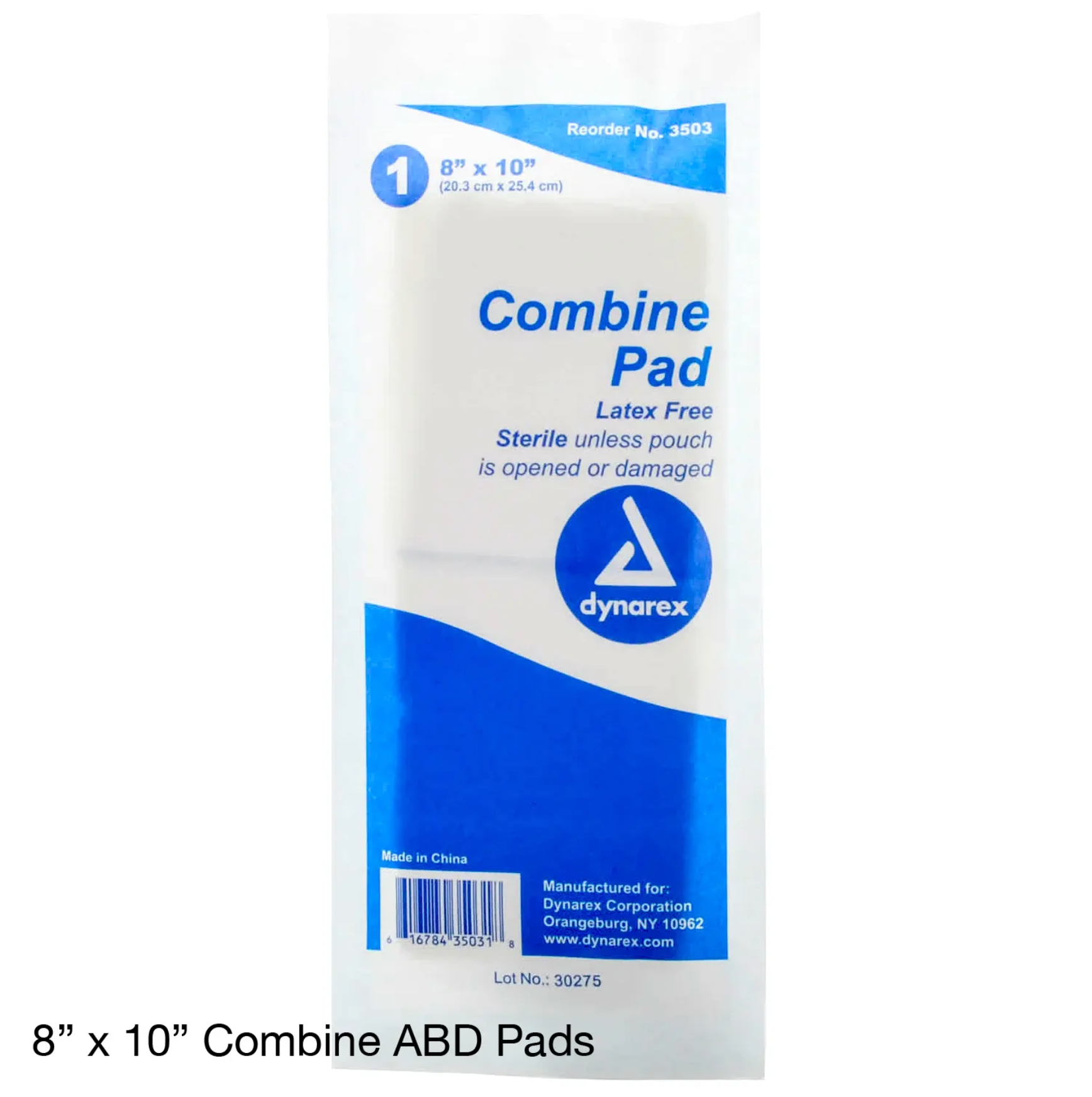 Kemp USA Combine ABD Pads, Sterile 8x10 (Single Pad) EMS First Aid Equipment