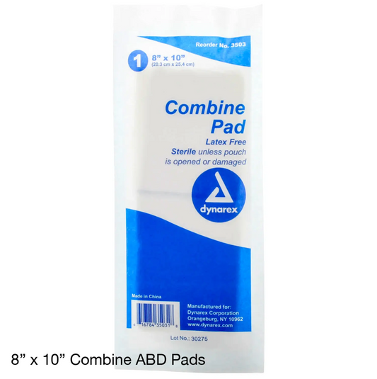 Kemp USA Combine ABD Pads, Sterile 8x10 (Single Pad) EMS First Aid Equipment
