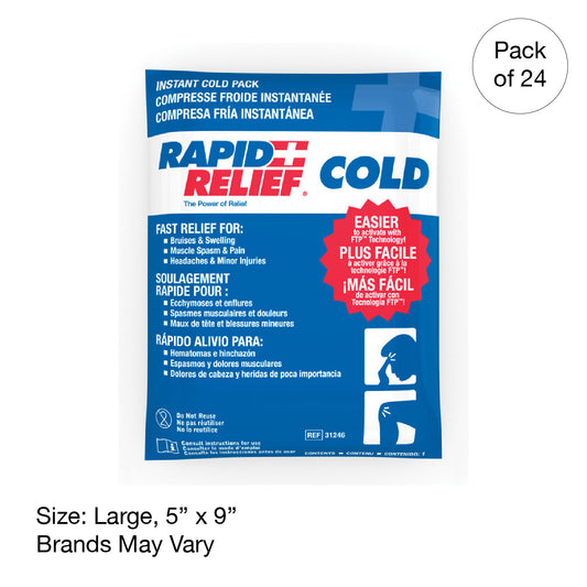 Kemp USA Instant Cold Ice Packs Large 5x9" (24 pcs) EMS First Aid Equipment