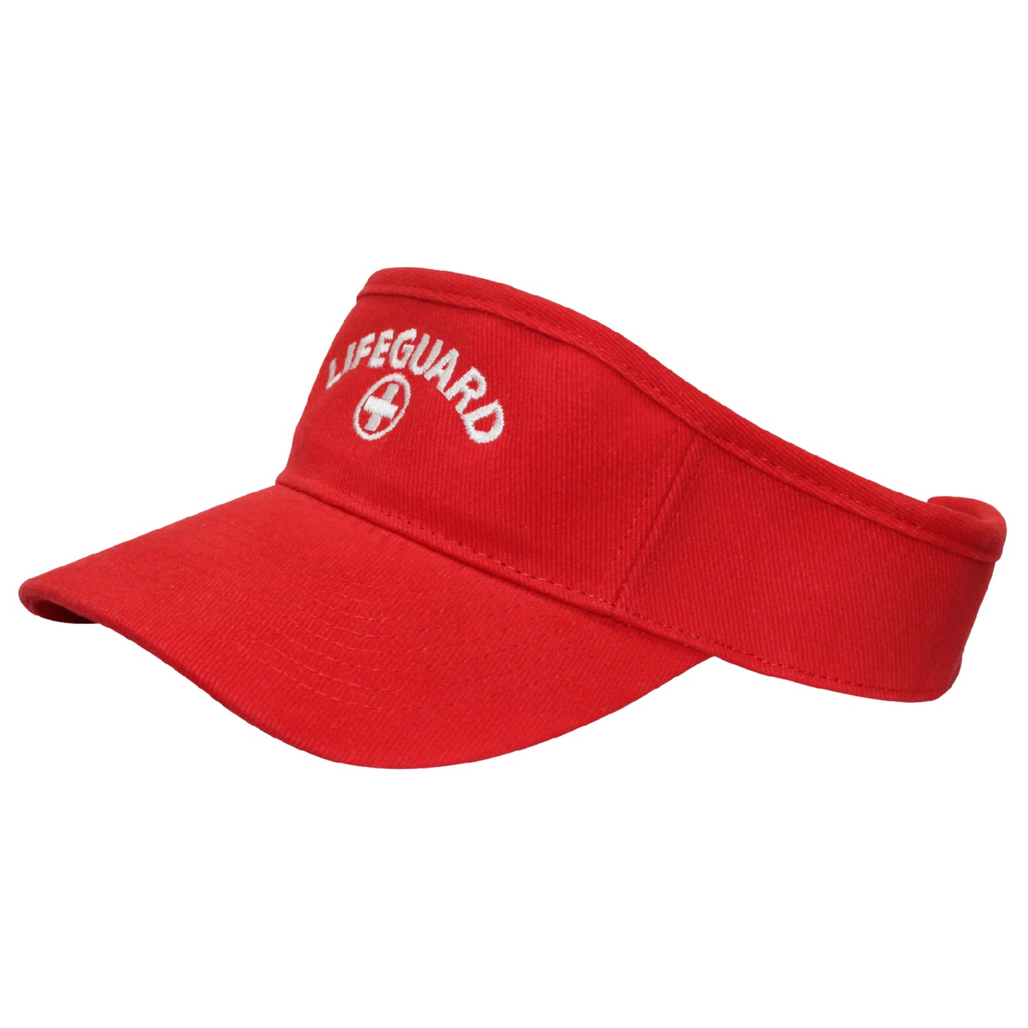 Kemp USA Lifeguard Visor, White Embroidered Logo, Red EMS First Aid Equipment