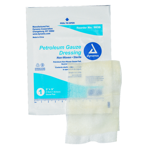 Kemp USA Petroleum Gauze Dressing 3 x 9" (12 pcs) EMS First Aid Equipment