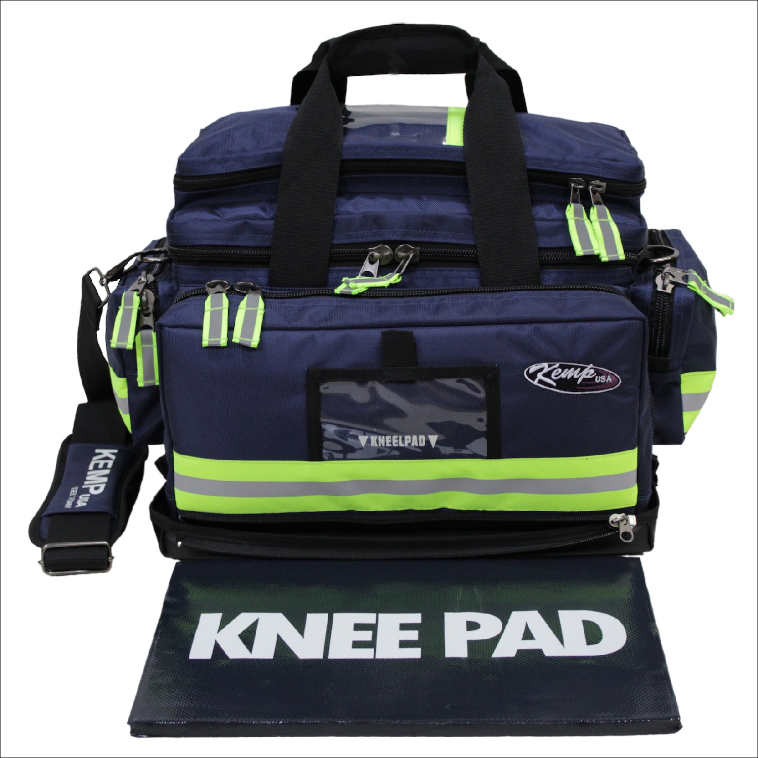 Kemp USA Premium Large Professional Trauma Bag, Navy Blue EMS First Aid Equipment
