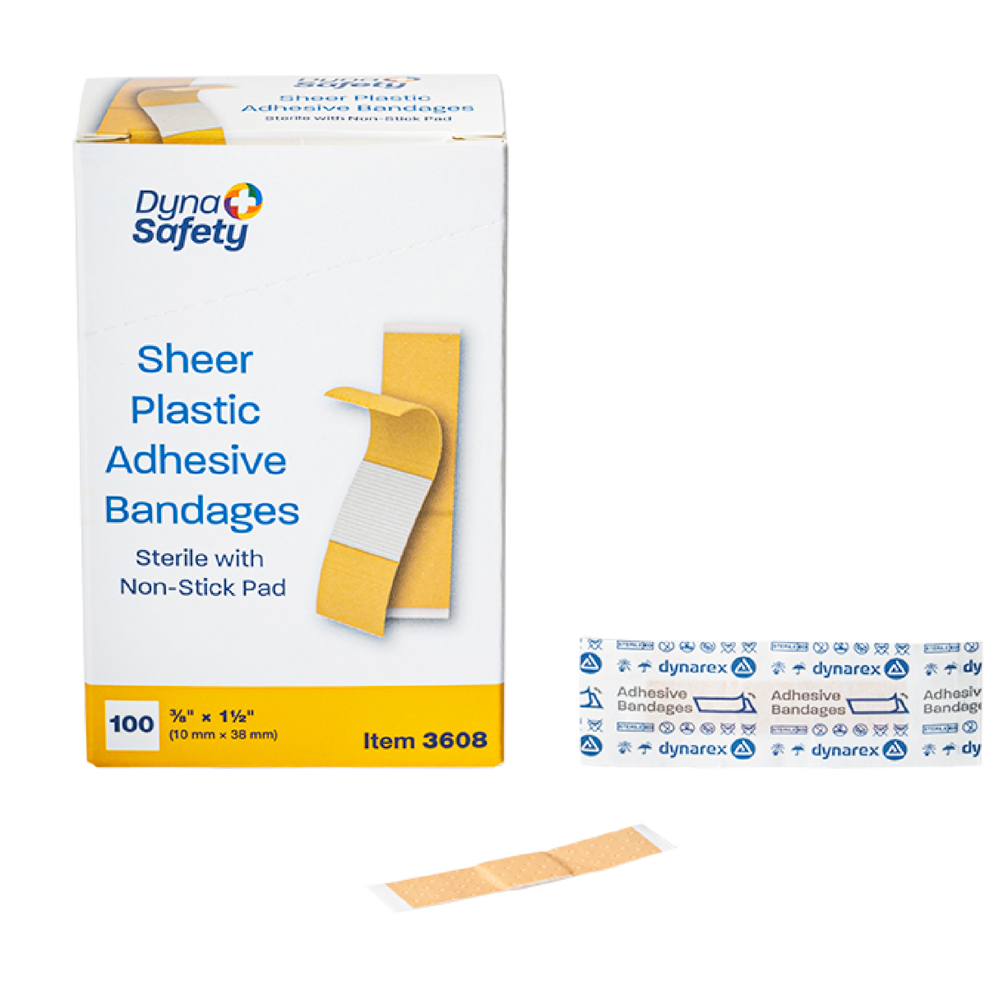 Kemp USA Plastic Bandages, 3/8" x 1.5" Junior (3,600 pieces) EMS First Aid Equipment