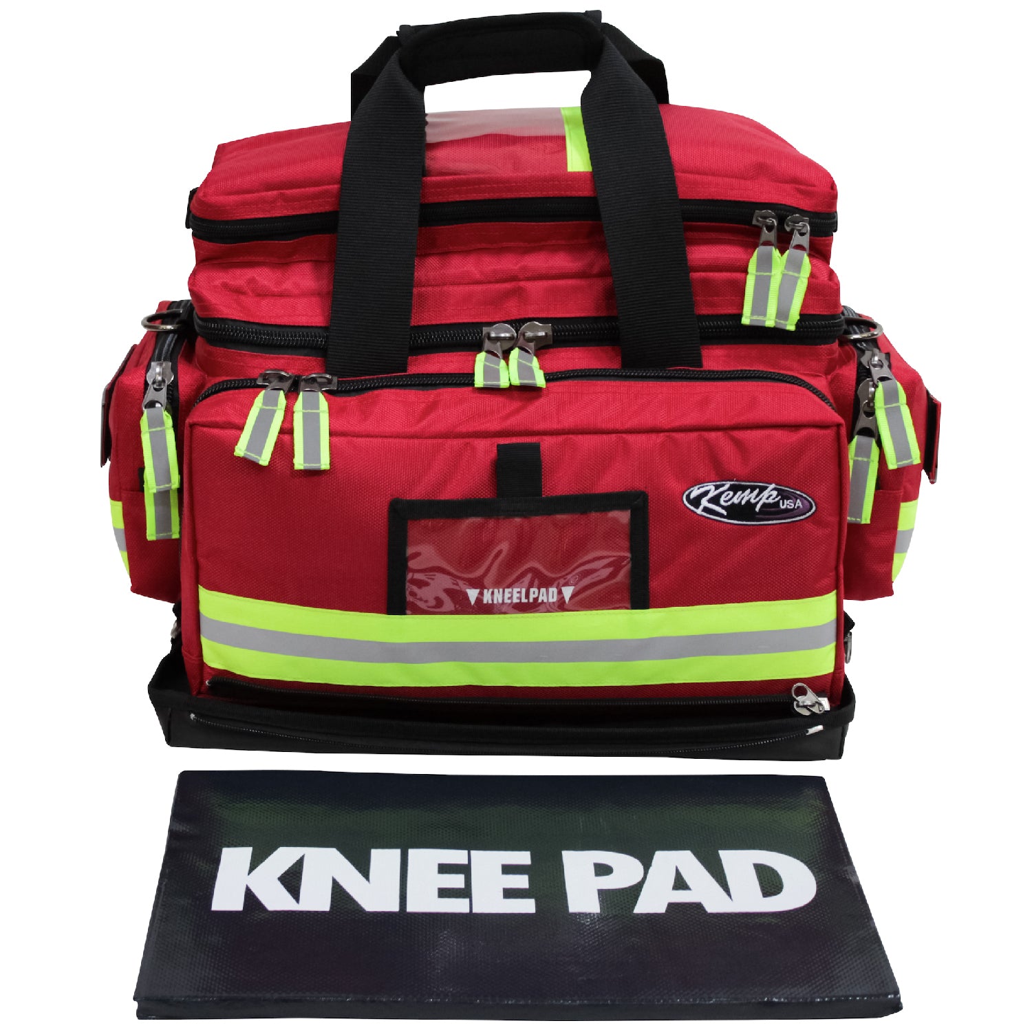 Kemp USA Premium Large Professional Trauma Bag, Red EMS First Aid Equipment