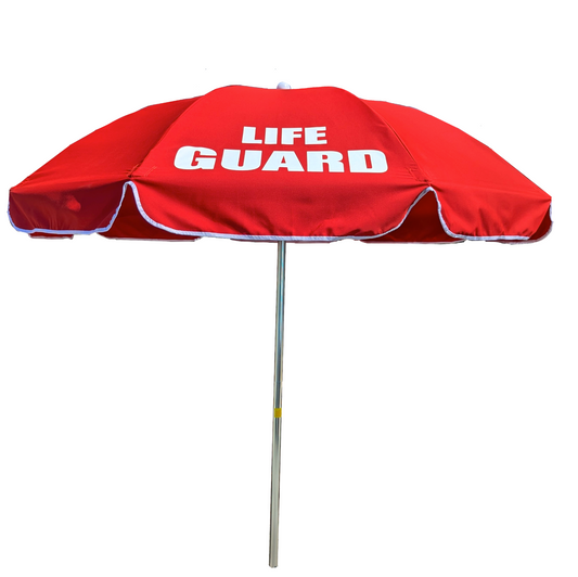 Kemp USA 7.5' GUARD Heavy-Duty Beach Umbrella w/ Aluminum Pole, Red EMS First Aid Equipment
