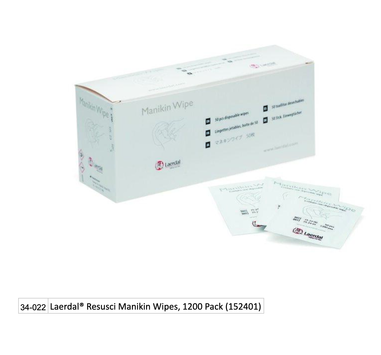 Laerdal® Resusci Manikin Wipes, 1200 Pack (152401) EMS First Aid Equipment
