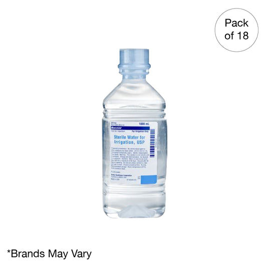 Kemp USA Sterile Water for Irrigation and Wound Care, 500 mL (18 pcs) EMS First Aid Equipment