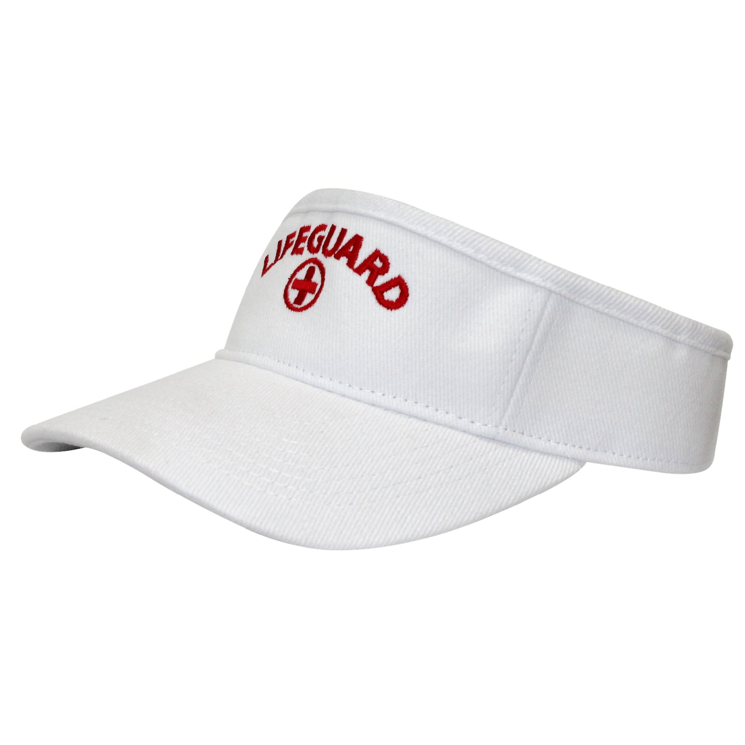 Kemp USA Lifeguard Visor, White Embroidered Logo, White EMS First Aid Equipment