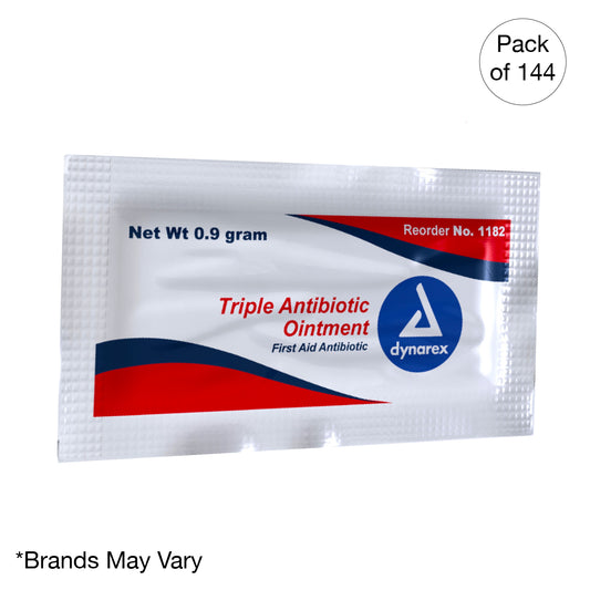 Kemp USA Triple Antibiotic Ointment, 0.9 Gram Packets (144 pcs) EMS First Aid Equipment
