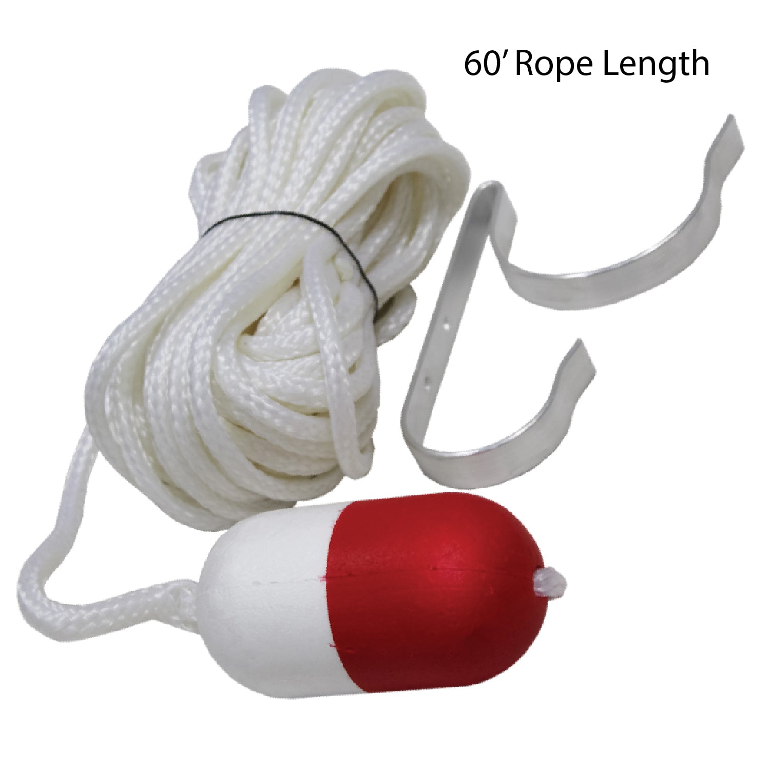 Kemp USA 60' Throw Rope with Float & Ring Buoy Holder EMS First Aid Equipment